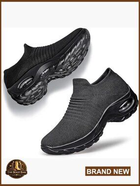 Slip-On Walking Shoes Sock Sneakers Mesh Athletic Shoes for Women